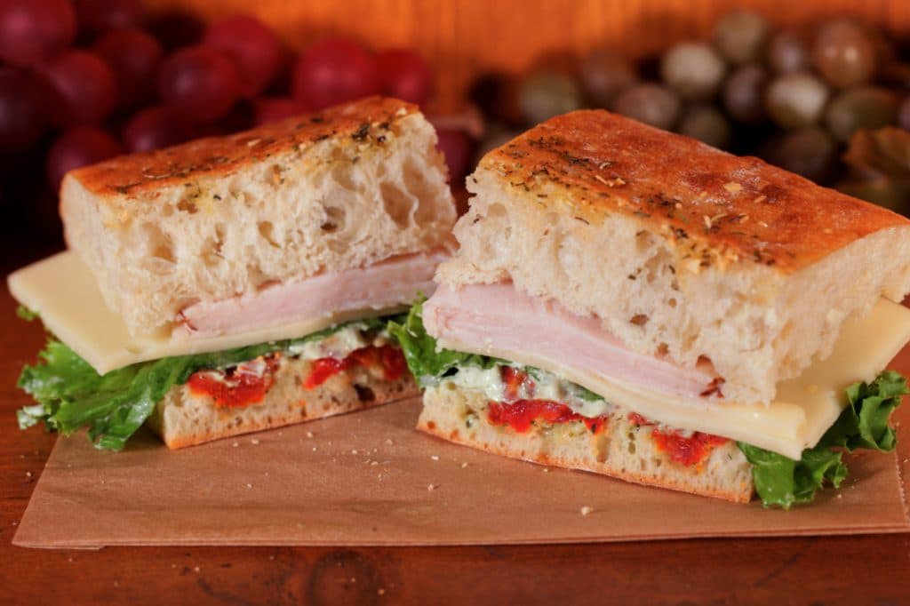 Banyan Street sandwich on herbed Italian flatbread
